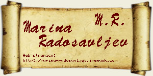 Marina Radosavljev vizit kartica